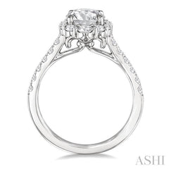 ASHI Round Shape Semi-Mount Halo Diamond Engagement Ring 217M2PPFGWG-SM