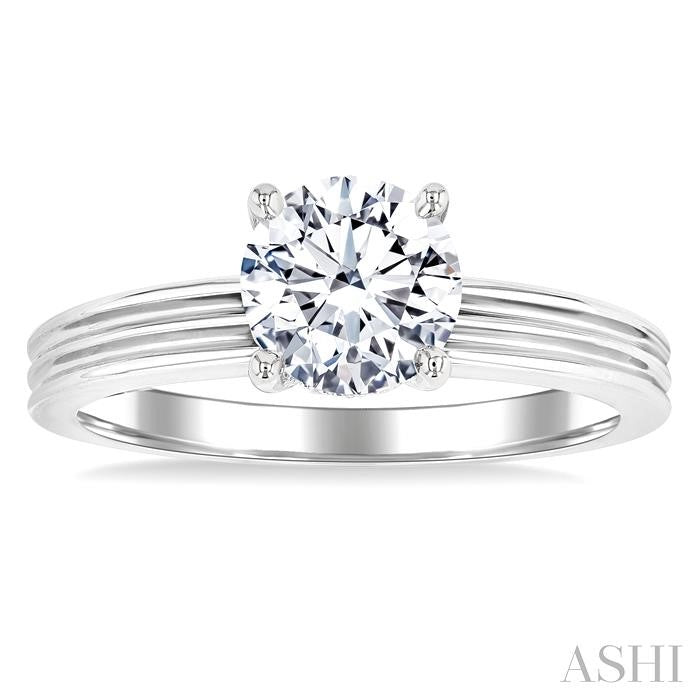 ASHI Round Shape Semi-Mount Diamond Engagement Ring 219M9PPFGWG-SM-RD