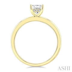 ASHI Emerald Shape Semi-Mount Diamond Engagement Ring 219M9PPFGYG-SM-OC