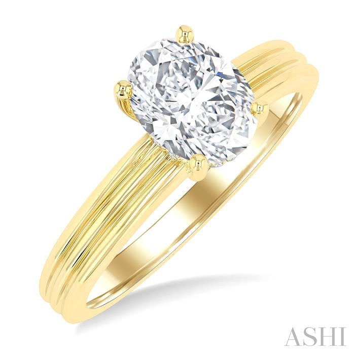 ASHI Oval Shape Semi-Mount Diamond Engagement Ring 219M9PPFGYG-SM-OV
