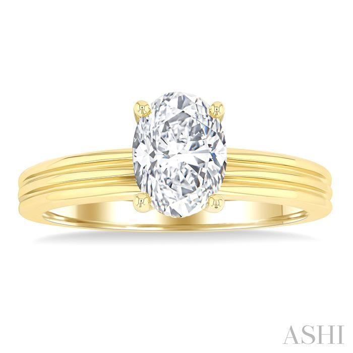 ASHI Oval Shape Semi-Mount Diamond Engagement Ring 219M9PPFGYG-SM-OV