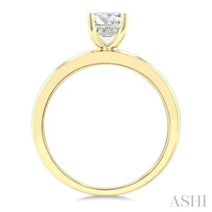 ASHI Oval Shape Semi-Mount Diamond Engagement Ring 219M9PPFGYG-SM-OV