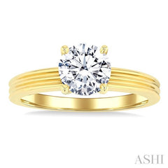 ASHI Round Shape Semi-Mount Diamond Engagement Ring 219M9PPFGYG-SM-RD