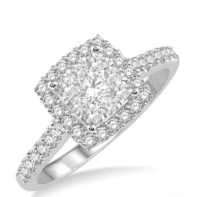 Parkplace Jewelers Cushion Shape Halo Lovebright Essential Diamond Engagement Ring 123F2PPFVWY
