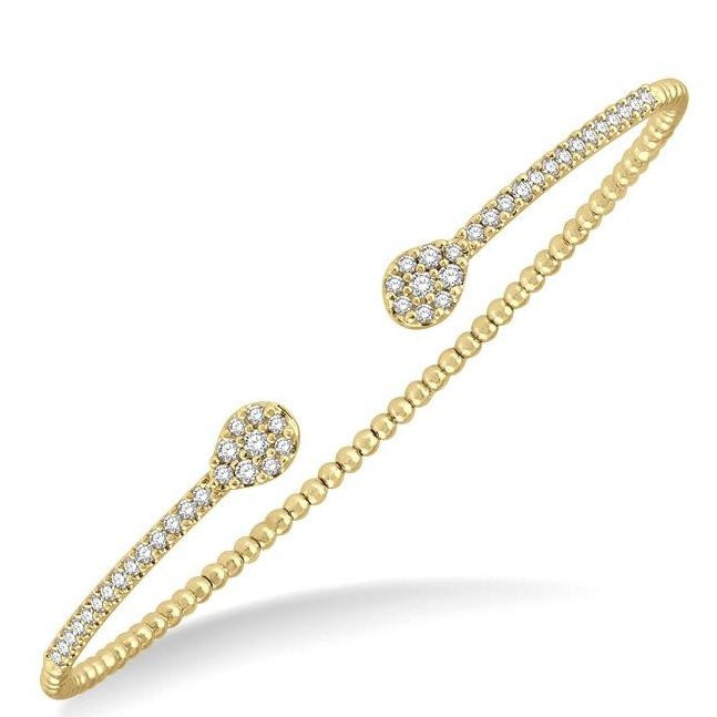 Parkplace Jewelers Stackable Pear Shape Diamond Open Cuff Bangle 799C3PPFGYG-PR