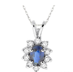 Parkplace Jewelers Oval Shape Gemstone & Halo Diamond Pendant 57026PPFXPDSPW