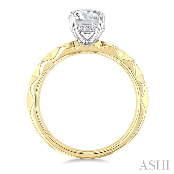 ASHI Round Shape Semi-Mount Diamond Engagement Ring 220M8PPFGYW-SM