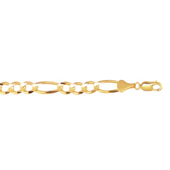 Yellow Gold Diamond Cut/ Textured Royal Figaro Bracelet
