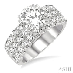 ASHI Round Shape Semi-Mount Diamond Engagement Ring 222L0PPFGWG-SM-1.75