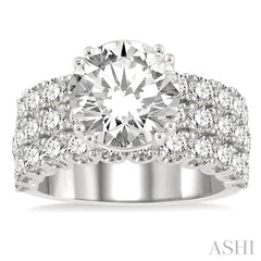 ASHI Round Shape Semi-Mount Diamond Engagement Ring 222L0PPFHWG-SM-2.65