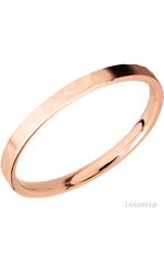 2 mm wide Flat 14K Rose Gold band.
