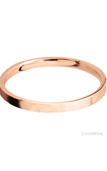 2 mm wide Flat 14K Rose Gold band.