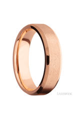 6 mm wide Beveled 14K Rose Gold band.