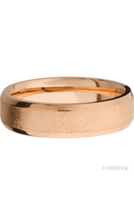 6 mm wide Beveled 14K Rose Gold band.