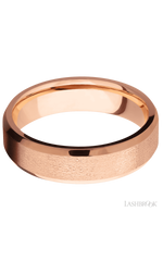 6 mm wide Beveled 14K Rose Gold band.