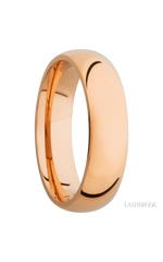 6 mm wide Domed 14K Rose Gold band.