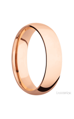 6 mm wide Domed 14K Rose Gold band.