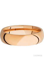 6 mm wide Domed 14K Rose Gold band.