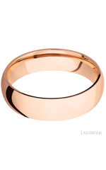 6 mm wide Domed 14K Rose Gold band.