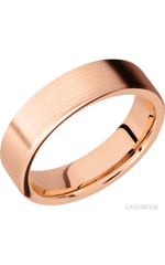 6 mm wide Flat 14K Rose Gold band.