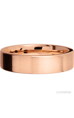 6 mm wide Flat 14K Rose Gold band.