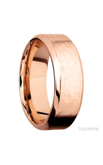 8 mm wide High Bevel 14K Rose Gold band.