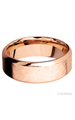 8 mm wide High Bevel 14K Rose Gold band.