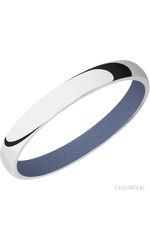 3 mm wide Domed 14K White Gold band featuring a Crushed Orchid sleeve.