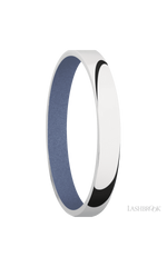 3 mm wide Domed 14K White Gold band featuring a Crushed Orchid sleeve.