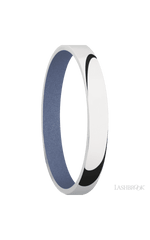 3 mm wide Domed 14K White Gold band featuring a Crushed Orchid sleeve.