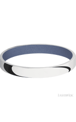 3 mm wide Domed 14K White Gold band featuring a Crushed Orchid sleeve.