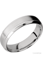 6 mm wide High Bevel Milgrain 14K White Gold band.
