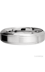 6 mm wide High Bevel Milgrain 14K White Gold band.