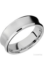 7 mm wide Concave Bevel 14K White Gold band.