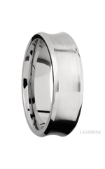 7 mm wide Concave Bevel 14K White Gold band.
