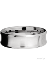 7 mm wide Concave Bevel 14K White Gold band.