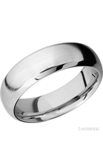 7 mm wide Domed Bevel 14K White Gold band.