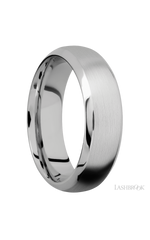7 mm wide Domed Bevel 14K White Gold band.
