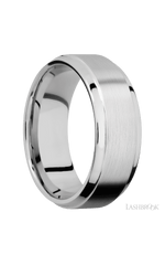 8 mm wide Stepped Bevel 14K White Gold band.