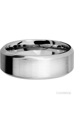 8 mm wide High Bevel 14K White Gold band.