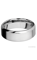 8 mm wide High Bevel 14K White Gold band.