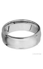 8 mm wide Domed Rounded Edges 14K White Gold band.