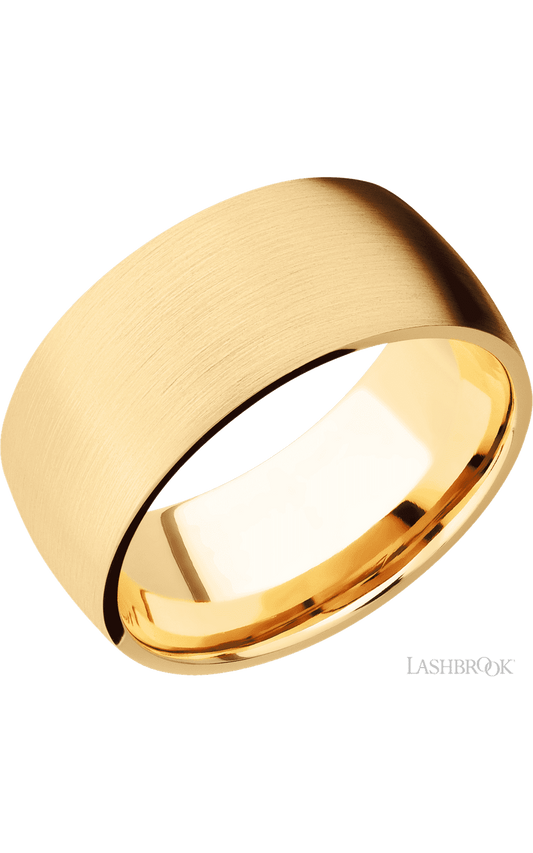 10 mm wide Domed 14K Yellow Gold band.