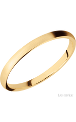 2 mm wide Domed 14K Yellow Gold band.