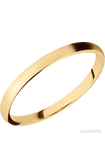 2 mm wide Domed 14K Yellow Gold band.