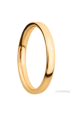 3 mm wide Ultra Comfort (our most comfortable profile) 14K Yellow Gold band.