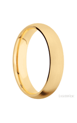 5 mm wide Domed 14K Yellow Gold band.