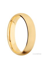 5 mm wide Domed 14K Yellow Gold band.