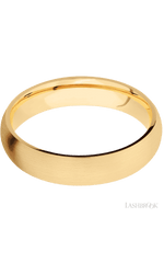5 mm wide Domed 14K Yellow Gold band.
