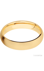5 mm wide Domed 14K Yellow Gold band.